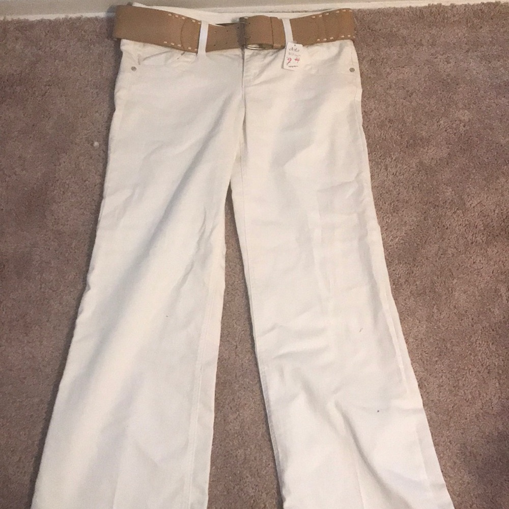Classic, boot cut, white jeans